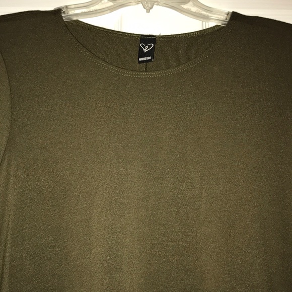 Olive green long sleeve tunic - Picture 3 of 4